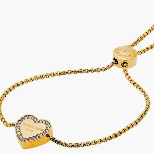 New Michael Kors Blush Rush Gold-Tone Bead Bangle Bracelet